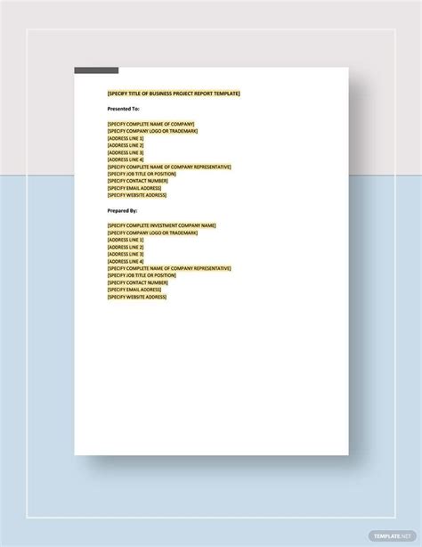 Business Project Report Template - Google Docs, Word, Apple Pages | Template.net