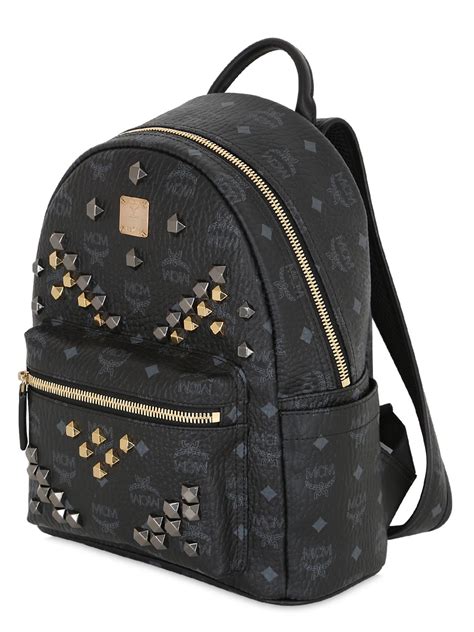 Mcm Small Stark Faux Leather Backpack In Black Lyst