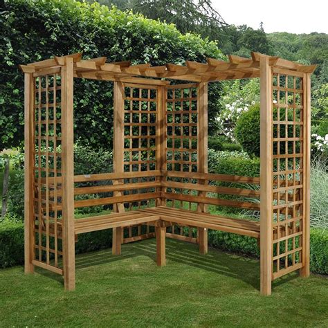 Corner Pergola With Bench