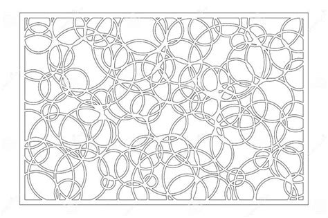 Laser Cut Panel Decorative Card For Cutting Abstract Circle Pattern Ratio 2 3 Stock Vector