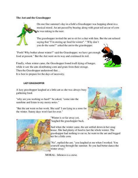 The Ant And The Grasshopper Poem