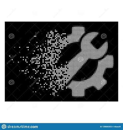 White Sparkle Dot Halftone Service Tools Icon Stock Vector