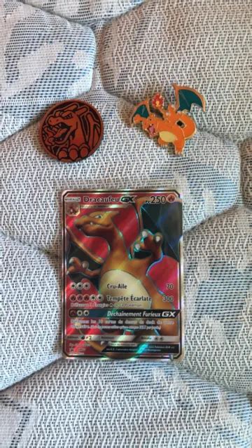 CARTE POKEMON DRACAUFEU GX Full Art SM60 NEUF FR Pin S Et Jeton