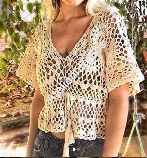 Summer Tops Ideas Cute Too Easy Crochet Croptop Blouse Bikini Free Pattern Beach Swimwear Dress