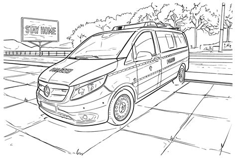 Mercedes Benz V Class Coloring Page Free Printable Coloring Pages