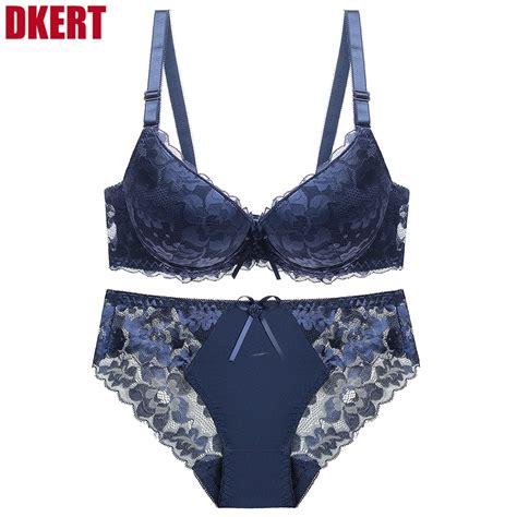 DKERT Plus Size BCD Cup Women Bra Set Sexy Lace Push Up Bra And Panty Set Underwear Set Lingerie
