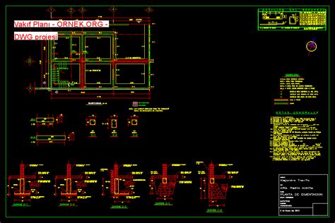 Vakıf Planı dwg projesi Autocad Projeler