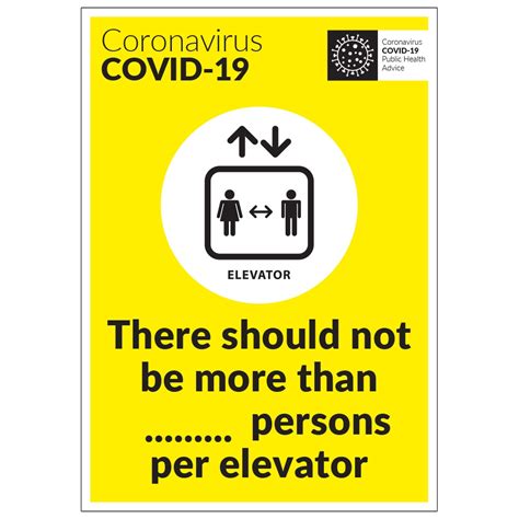 Covid 19 There Should Not Be More Than People Per Elevator Sign