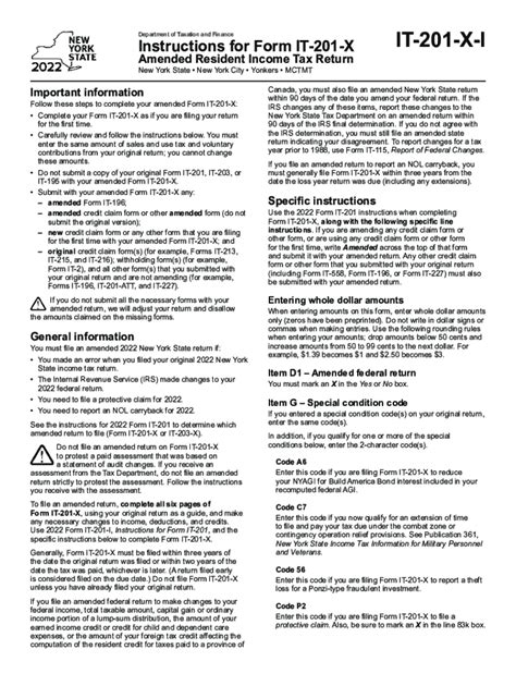 2022 Form NY DTF IT 201 X I Fill Online Printable Fillable Blank