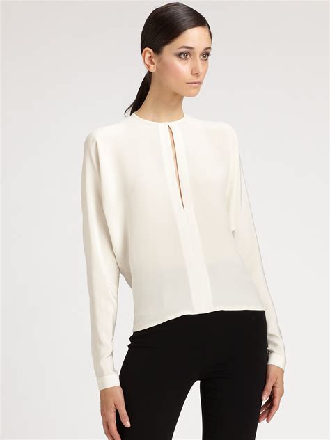 Lyst Ralph Lauren Collection Silk Rebecca Blouse In White