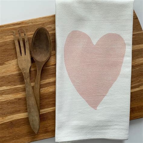 Valentines Day Decor Flour Sack Tea Towels Valentines Day Etsy