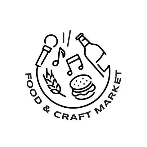 Premium Vector | Food and craft market simplistic logo design