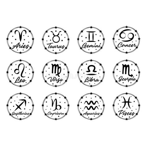 Zodiac Star Signs Icons Stock Illustrations 2 260 Zodiac Star Signs