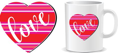 Love Happy valentine's day quotes mug design vector 16795832 Vector Art ...