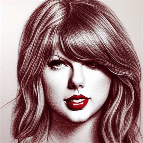 Taylor Swift Red Pencil Sketch · Creative Fabrica