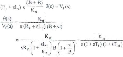 Transfer Function Of Field Controlled Dc Motor