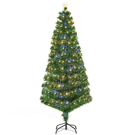 HOMCOM Árvore de Natal 180 cm Árvore de Natal Artificial Luzes LED