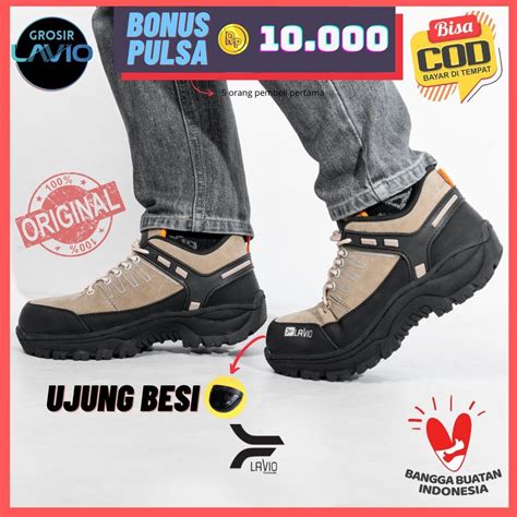 Jual Sepatu Safety Pria Ujung Besi Original Lavio Leacher Septi Kerja