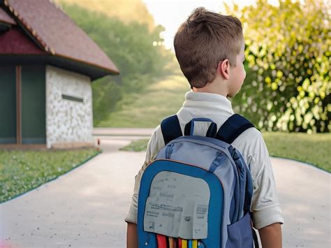 Premium AI Image | A teenage boy with a school bag going home and back ...