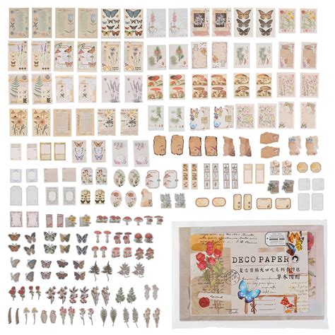 Washi Stickers,Vintage Scrapbook Stickers Washi Stickers Antique Paper Stickers Retro Decorative ...