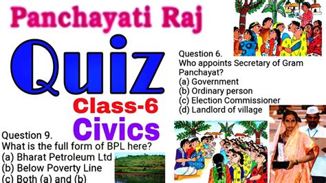 Quiz Panchayati Raj Class 6 CIVICS NCERT MCQ Question Answers