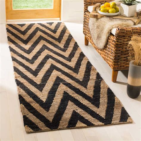 Organic Black/Natural Runner Rug - Froy.com