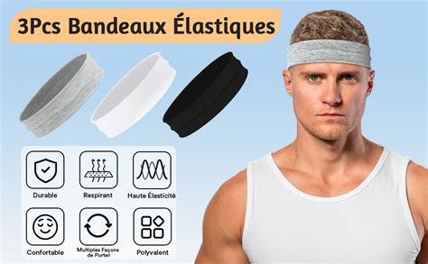 Yurblax Bandeau Cheveux Femme Pi Ces Elastique Bandeaux Sport Homme