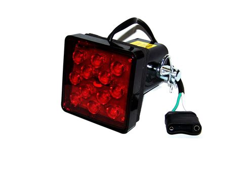 Trailer Hitch Receiver 12 Bright LED Lights Brake Cover with Hitch ...