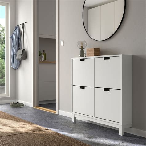 STÄLL shoe cabinet with 4 compartments, white, 373/4x63/4x353/8" - IKEA