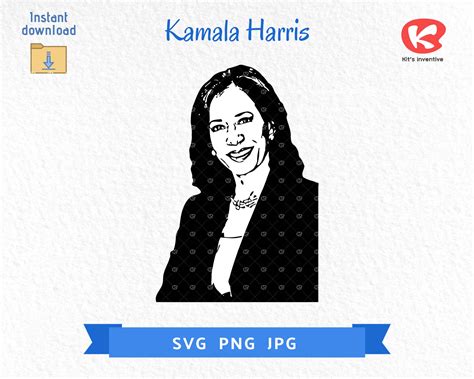 Kamala Harris Svg Png  File Clipart Vector Stencil Etsy