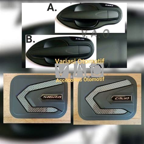 Jual Cover Handle Outer Dan Tank Cover Calya Sigra Black Premium Di