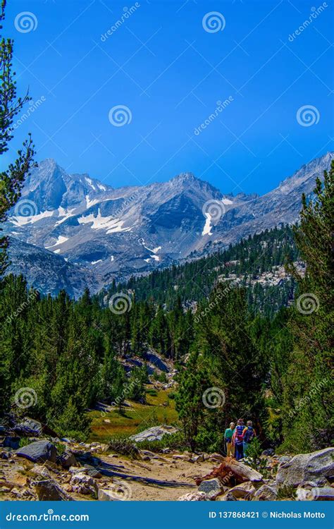 Sierra Nevada Mountain Trail Hikers Stock Image - Image of pass, green ...