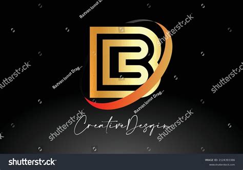 Outline Letter B Logo Design Black Stock Vector (Royalty Free ...