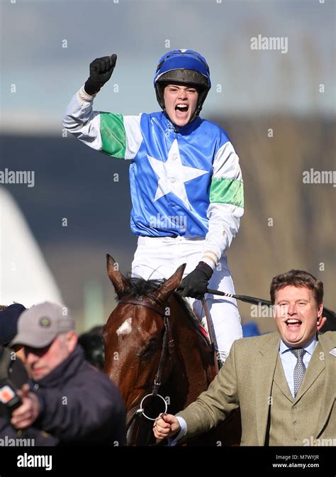 Jockey lizzie kelly celebrates winning ultima handicap steeple chase hi ...