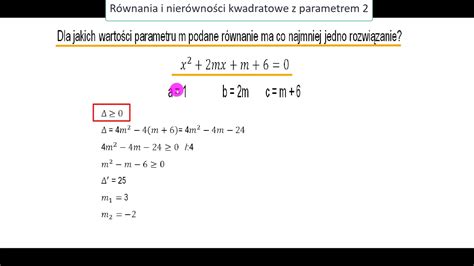 R Wnania Kwadratowe Z Parametrem Youtube