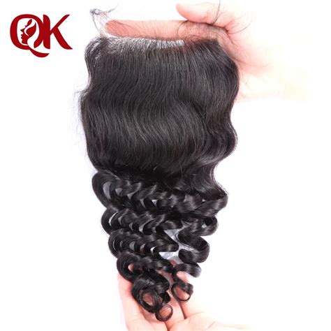 QueenKing perruque Lace Closure brésilienne Remy cheveux naturels