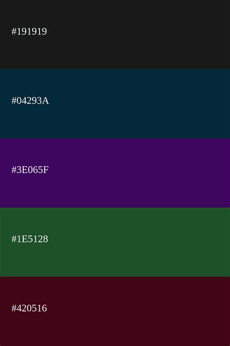 Paleta De Colores Oscuros C Digos Y Combinaciones
