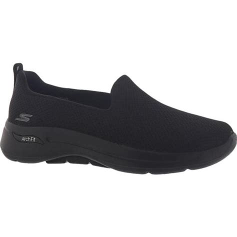 Skechers Womens Go Walk Arch Fit Grateful Black Slip On Sneakers BHFO