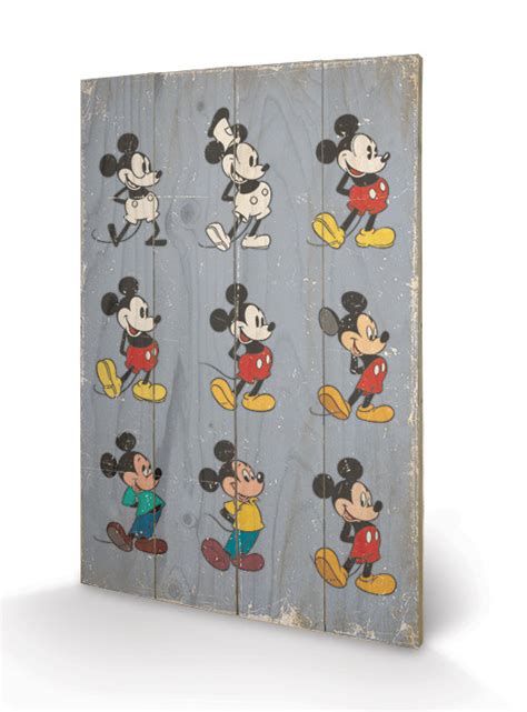 Bild Auf Holz Micky Maus Mickey Mouse Evolution Bei Europosters