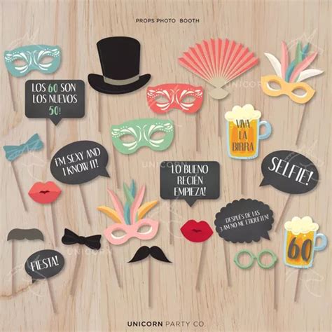 Kit Imprimible Props Photo Booth Cartelitos Frases Cumple En Venta