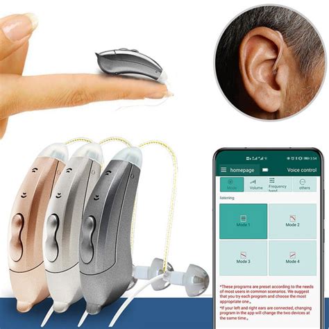 Behind ear hearing aid : Invisible bluetooth hearing aids with App ...