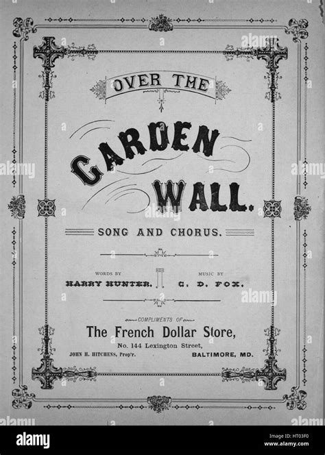 Sheet music cover image of the song 'Over the Garden Wall Song and ...