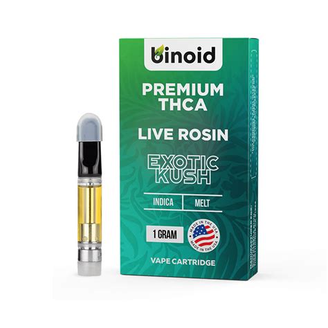 Binoid Thca Live Rosin Vape Cartridge Exotic Kush Lord Vaper Pens