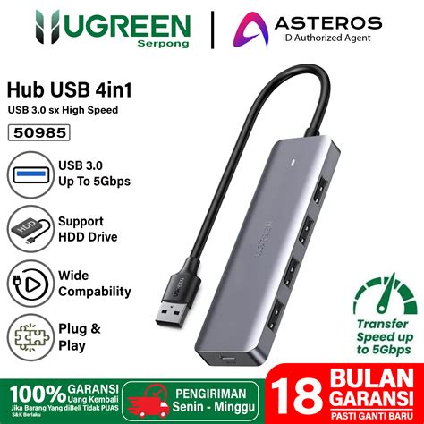 Jual UGREEN USB Hub 3.0 To USB A Original For Laptop Komputer Etc ...