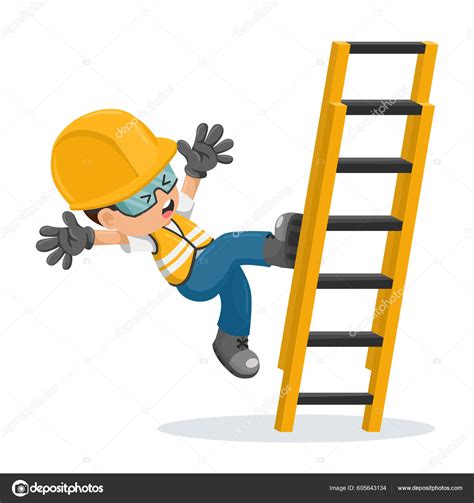 Occupational Accident Fall Ladder Industrial Construction Worker