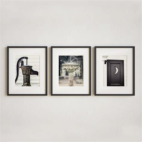 Elegant Rustic Bathroom Wall Decor Set Of 3 Prints Or Canvas In Vintage