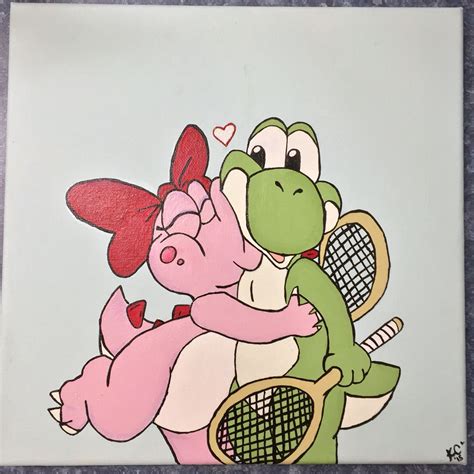 Yoshi And Birdo Love Painted 2015 By Kristen C Kaytaycat Nintendo