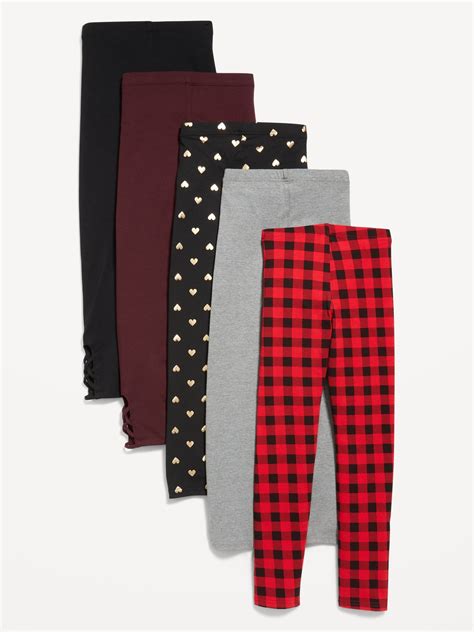 Built In Tough Full Length Leggings 5 Pack For Girls Old Navy