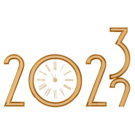 2023 Texto De Ouro Isolado PNG 2023 Ano Novo Feliz Ano Novo Imagem