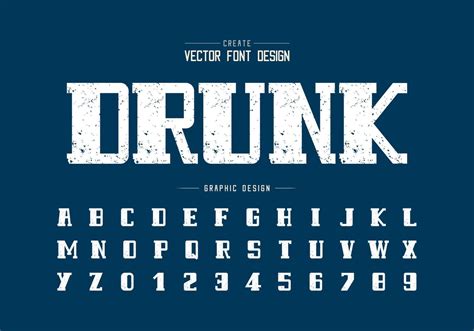 Texture Bold Font And Alphabet Vector Rough Script And Number Design